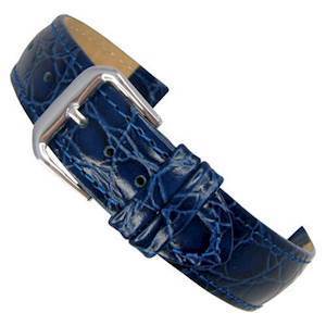 Mørkeblå imiteret krokodille urrem i flere mål her hos Din ur og smykker shop